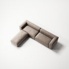MONOLITH - 4 Seater with Pouf - Micro Chenille Stone Beige