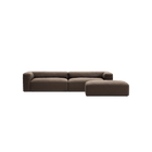MONOLITH - 4 Seater with Pouf - Glint Bouclé Dark Brown