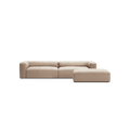 MONOLITH - 4 Seater with Pouf - Glint Bouclé Chalk Pink
