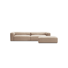 MONOLITH - 4 Seater with Pouf - Glint Bouclé Chalk Pink