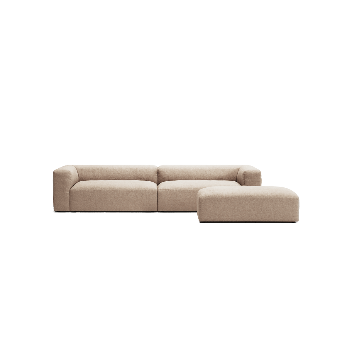MONOLITH - 4 Seater with Pouf - Glint Bouclé Chalk Pink