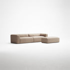 MONOLITH - 4 Seater with Pouf - Glint Bouclé Chalk Pink