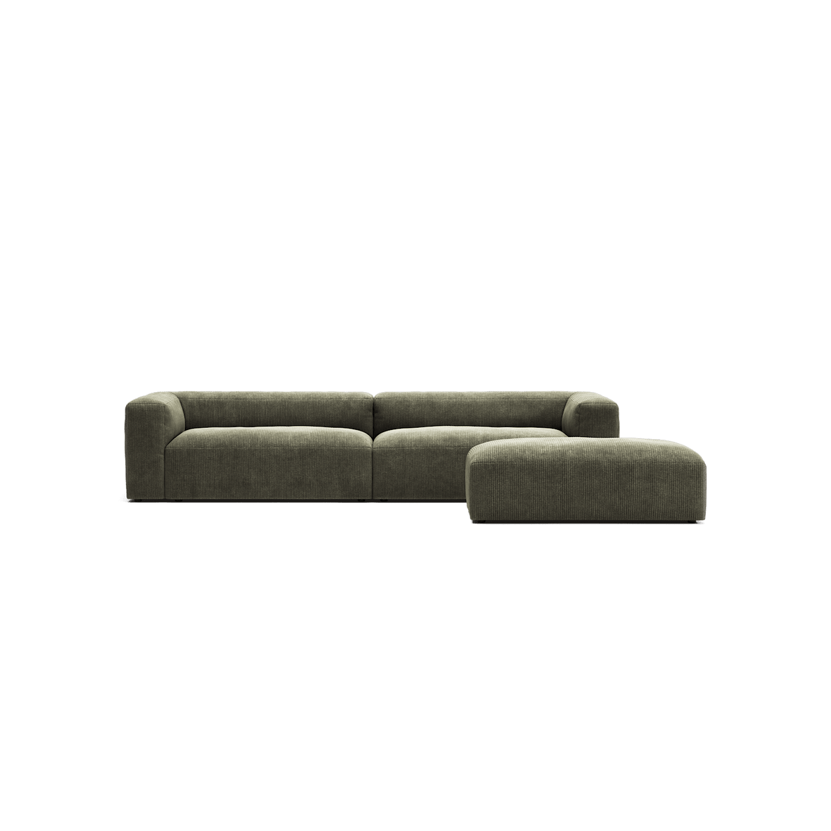 MONOLITH - 4 Seater with Pouf - Bold Corduroy Moss Green