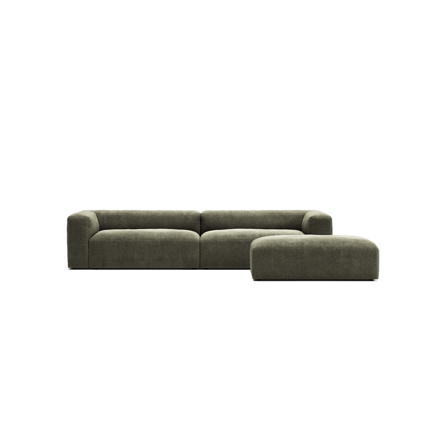 MONOLITH - 4 Seater with Pouf - Bold Corduroy Moss Green