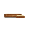 MONOLITH - 4 Seater with Pouf - Bold Corduroy Burnt Orange