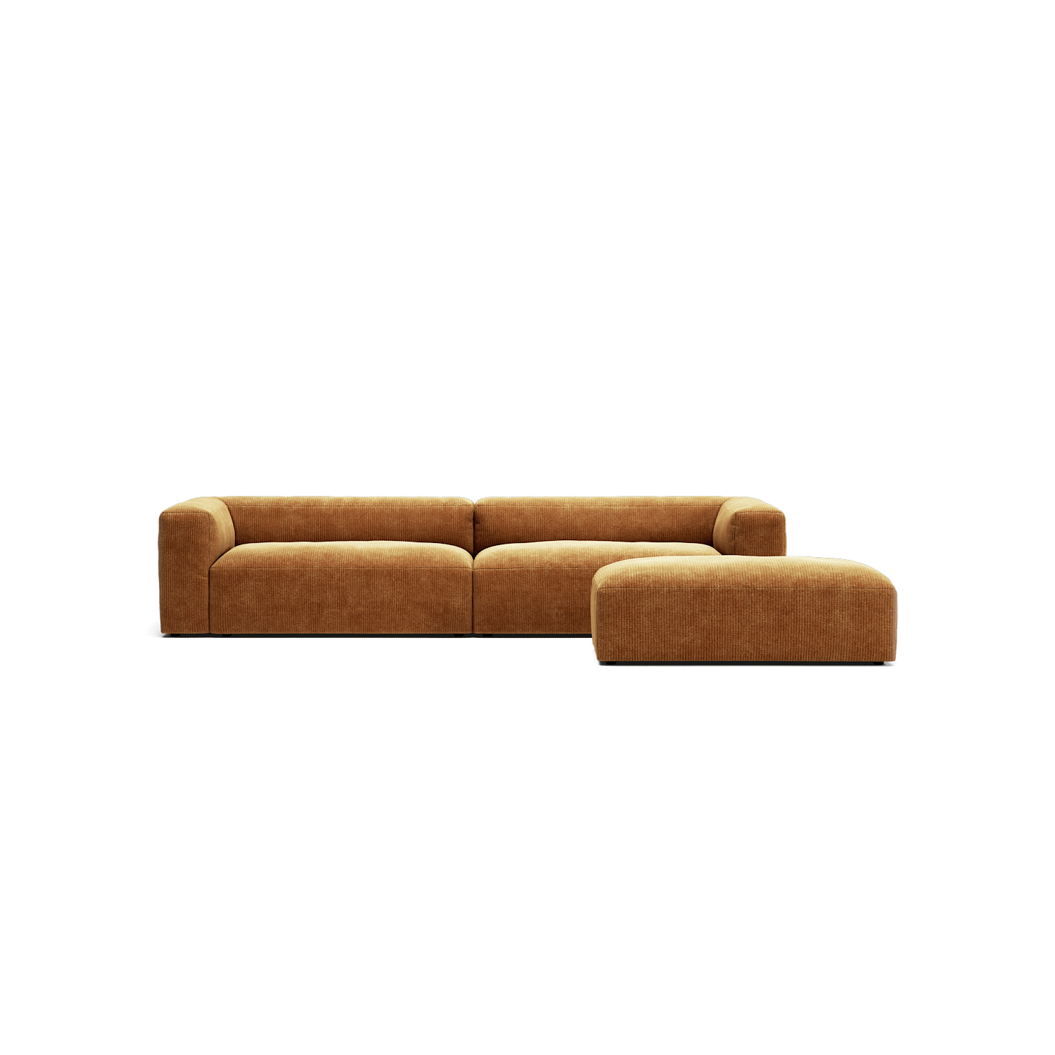 MONOLITH - 4 Seater with Pouf - Bold Corduroy Burnt Orange