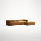 MONOLITH - 4 Seater with Pouf - Bold Corduroy Burnt Orange