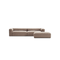 MONOLITH - 4 Seater with Pouf - Soft Matte Velvet Warm Beige