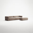 MONOLITH - 4 Seater with Pouf - Soft Matte Velvet Warm Beige
