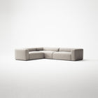 MONOLITH - 5 Seat Corner - Left - Micro Chenille Grey Cream