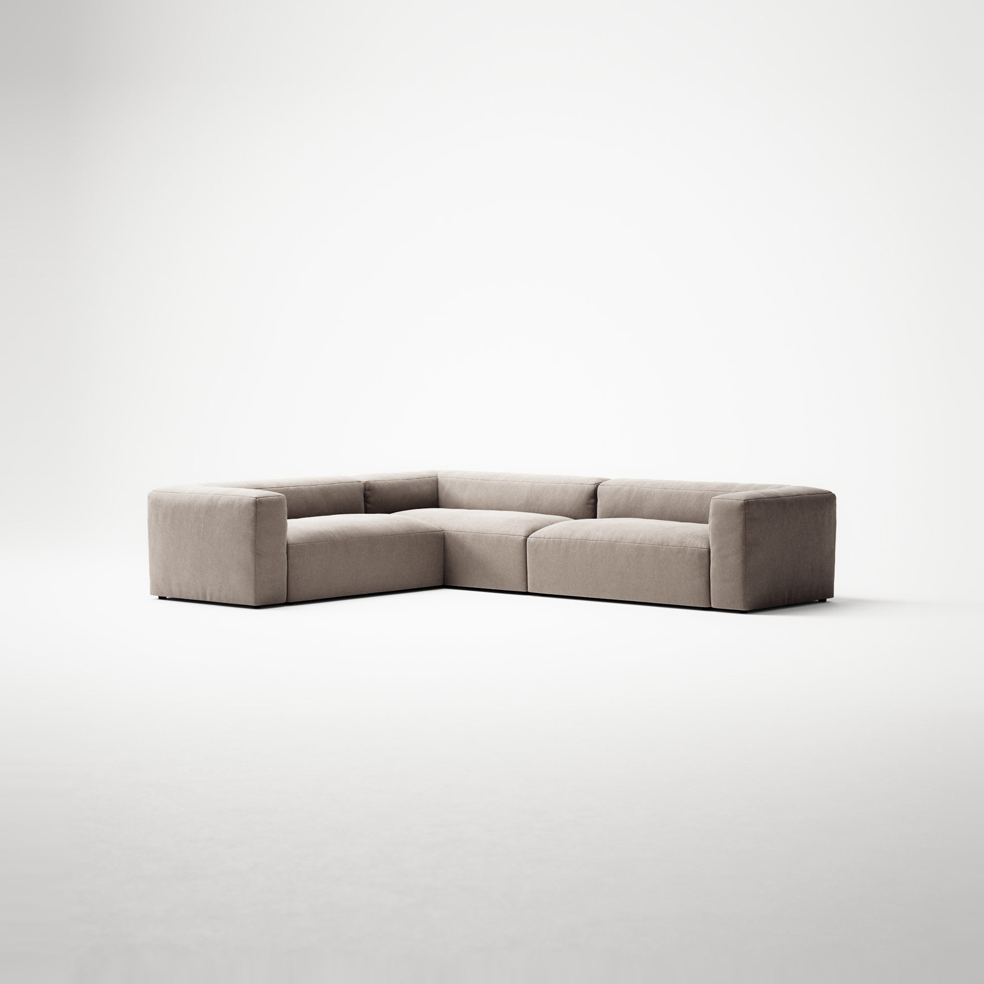 MONOLITH - 5 Seat Corner - Left - Micro Chenille Stone Beige