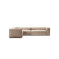 MONOLITH - 5 Seat Corner - Left - Glint Bouclé Chalk Pink