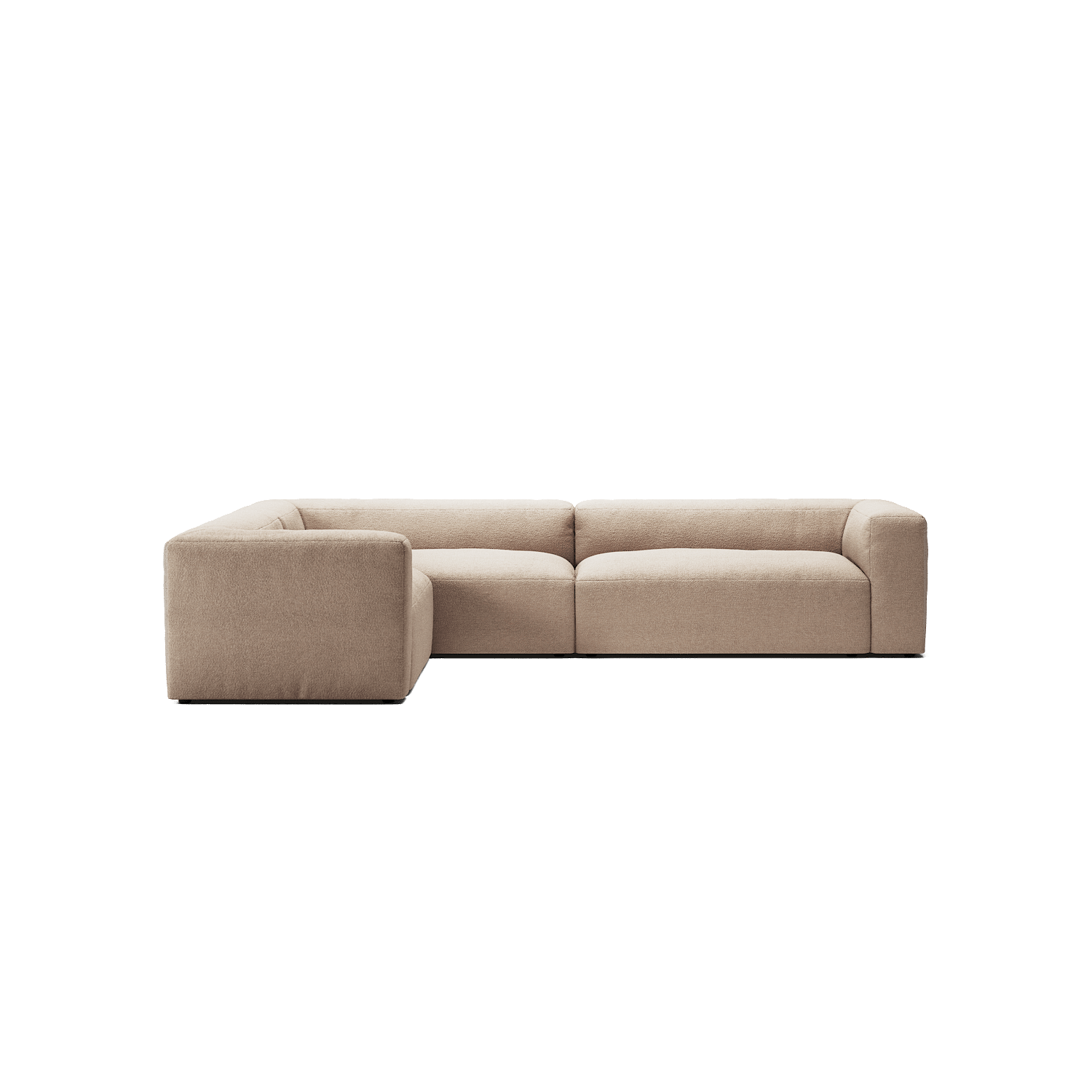 MONOLITH - 5 Seat Corner - Left - Glint Bouclé Chalk Pink