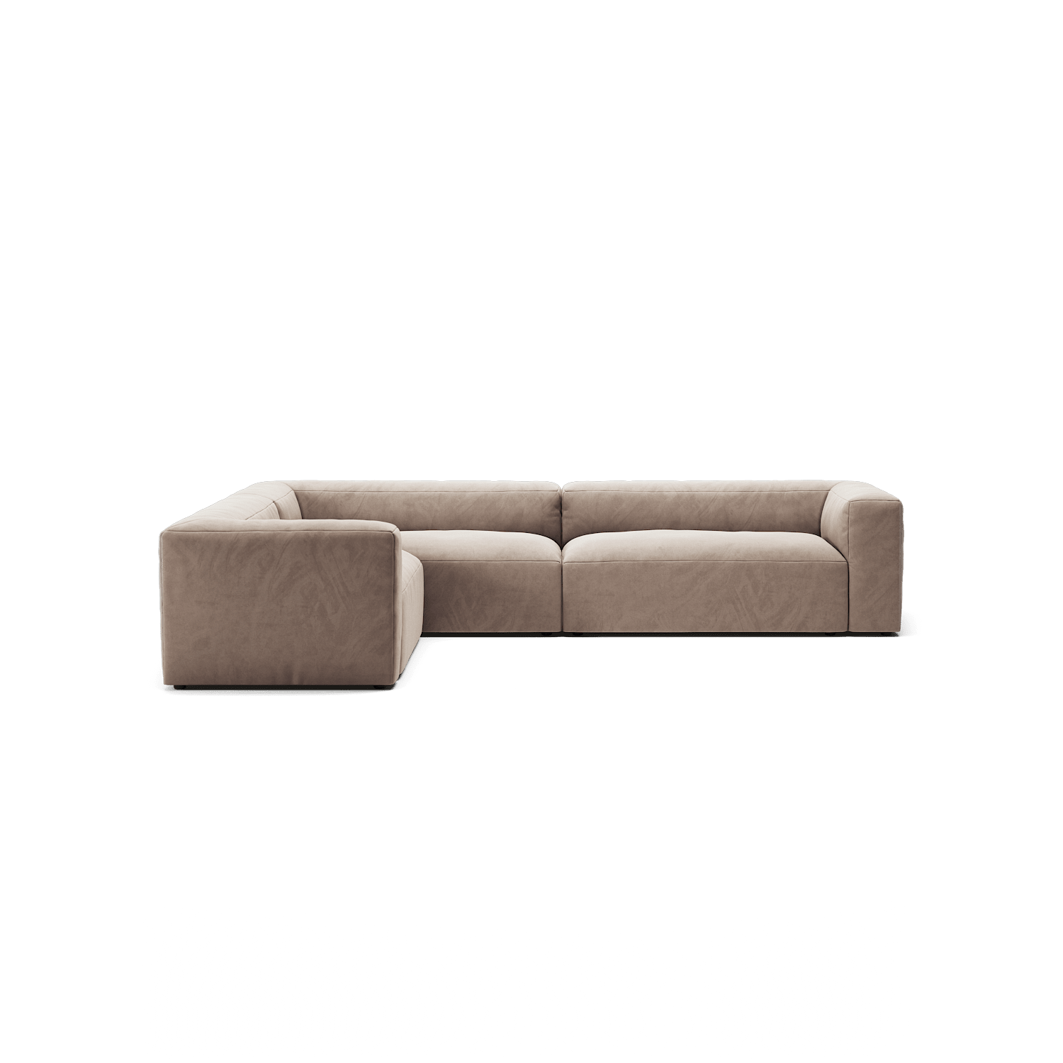 MONOLITH - 5 Seat Corner - Left - Soft Matte Velvet Warm Beige – Workdeco