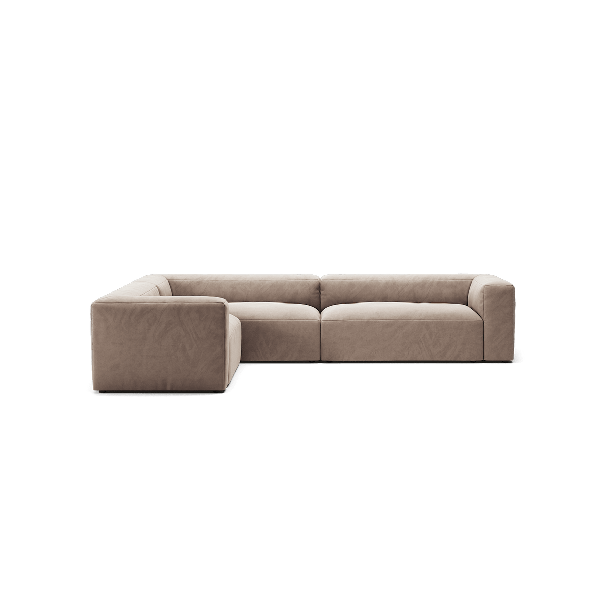 MONOLITH - 5 Seat Corner - Left - Soft Matte Velvet Warm Beige