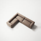 MONOLITH - 5 Seat Corner - Left - Soft Matte Velvet Warm Beige