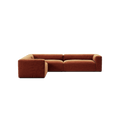 MONOLITH - 5 Seat Corner - Left - Soft Matte Velvet Rust Orange