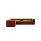 MONOLITH - 5 Seat Corner - Left - Soft Matte Velvet Rust Orange
