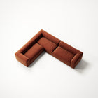 MONOLITH - 5 Seat Corner - Left - Soft Matte Velvet Rust Orange