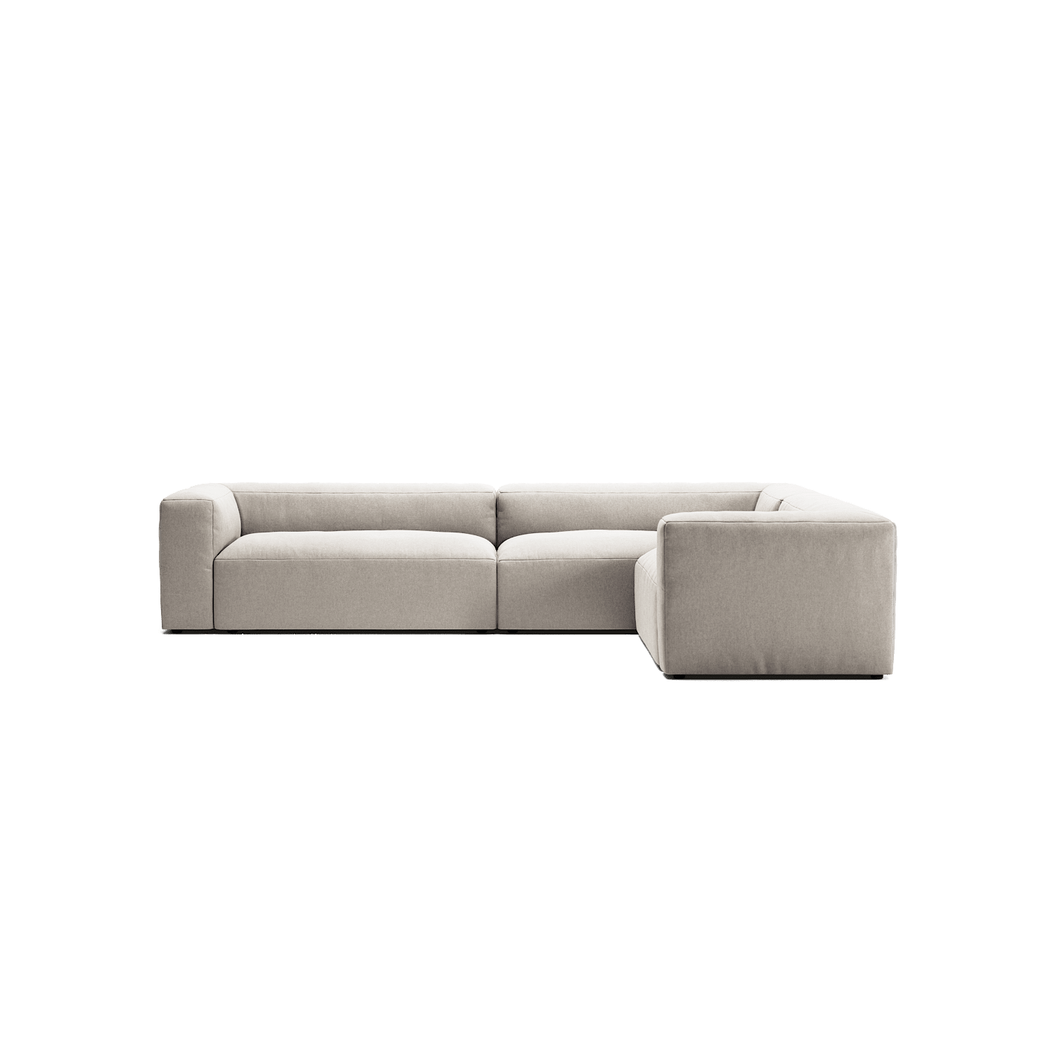 MONOLITH - 5 Seat Corner - Right - Micro Chenille Grey Cream