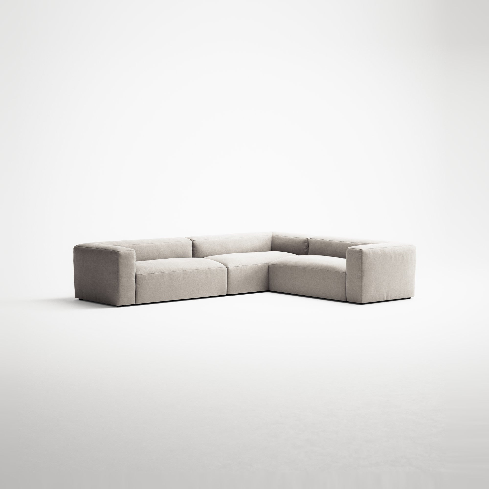 MONOLITH - 5 Seat Corner - Right - Micro Chenille Grey Cream