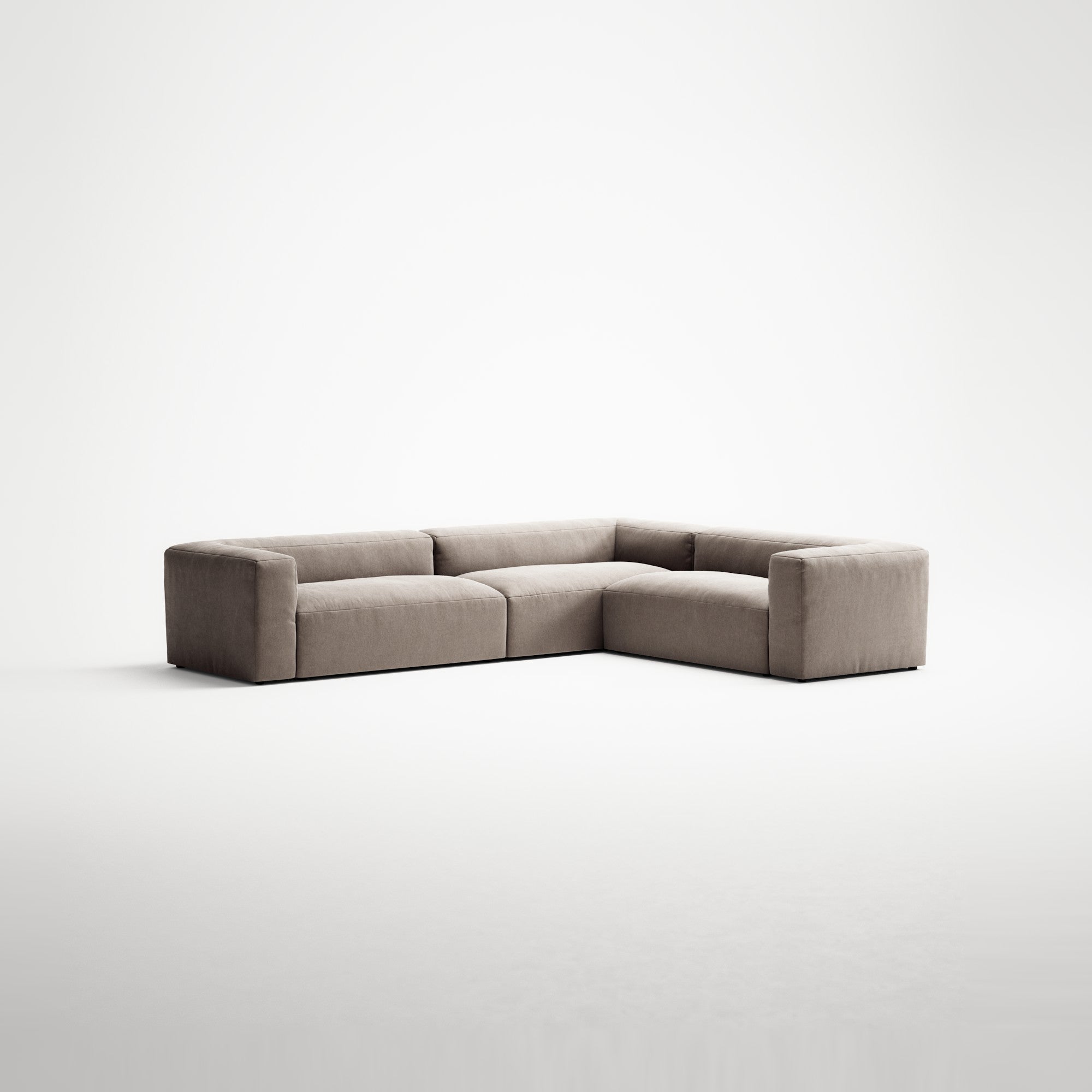 MONOLITH - 5 Seat Corner - Right - Micro Chenille Stone Beige
