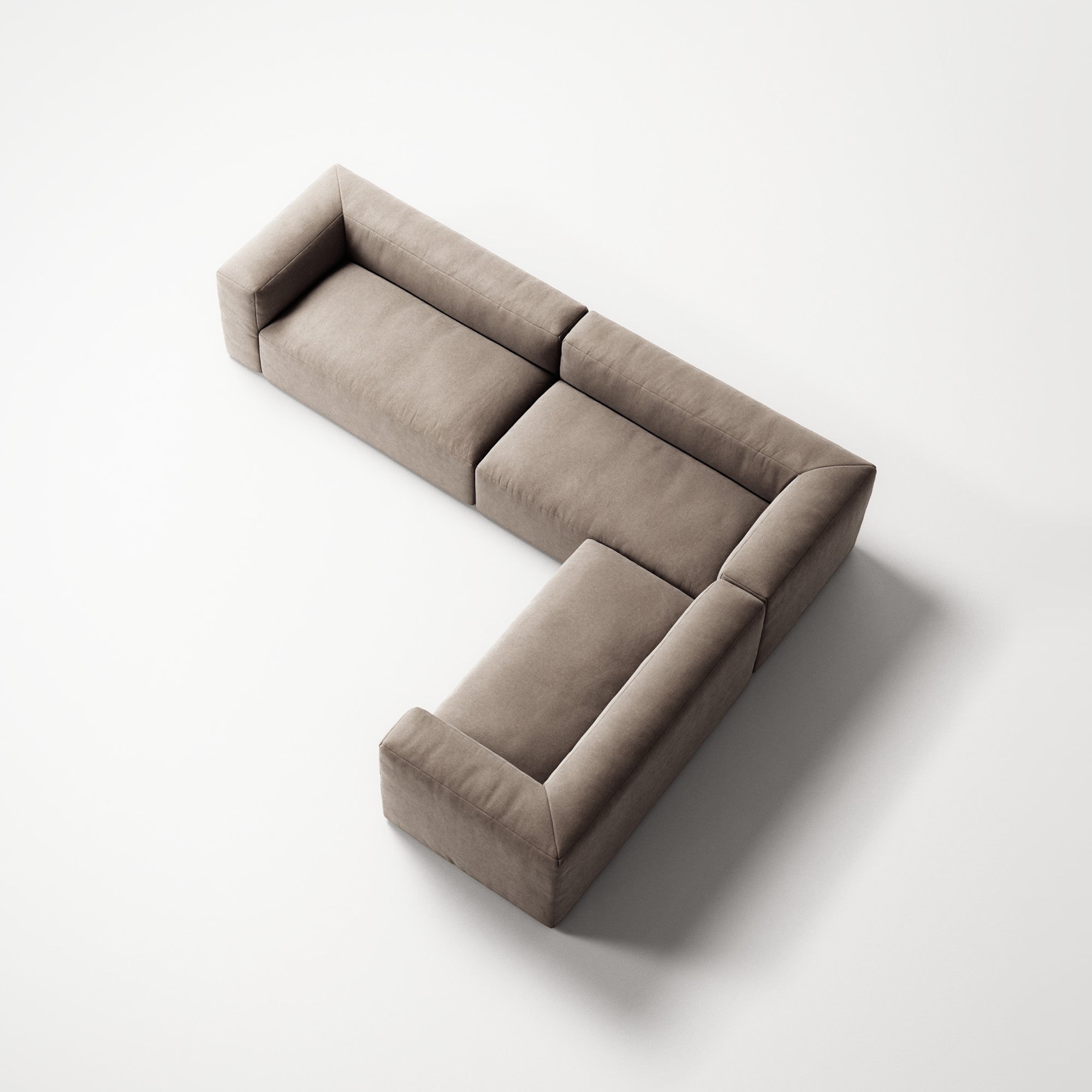 MONOLITH - 5 Seat Corner - Right - Micro Chenille Stone Beige