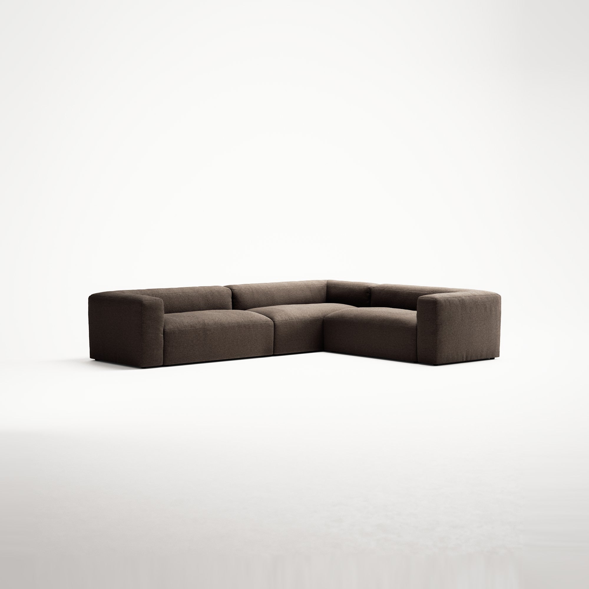 MONOLITH - 5 Seat Corner - Right - Glint Bouclé Dark Brown