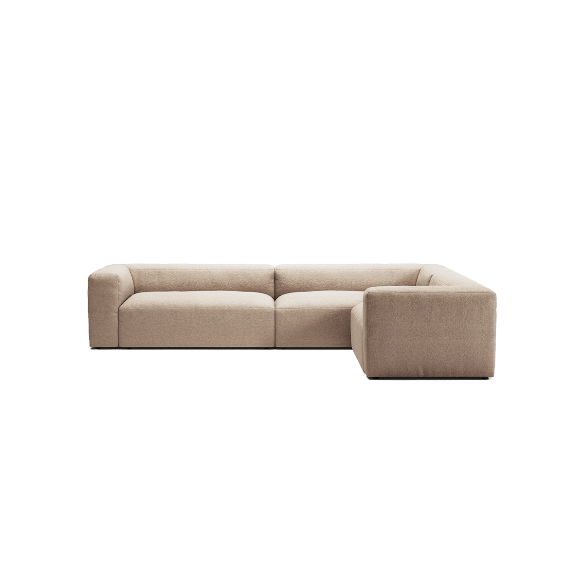 MONOLITH - 5 Seat Corner - Right - Glint Bouclé Chalk Pink