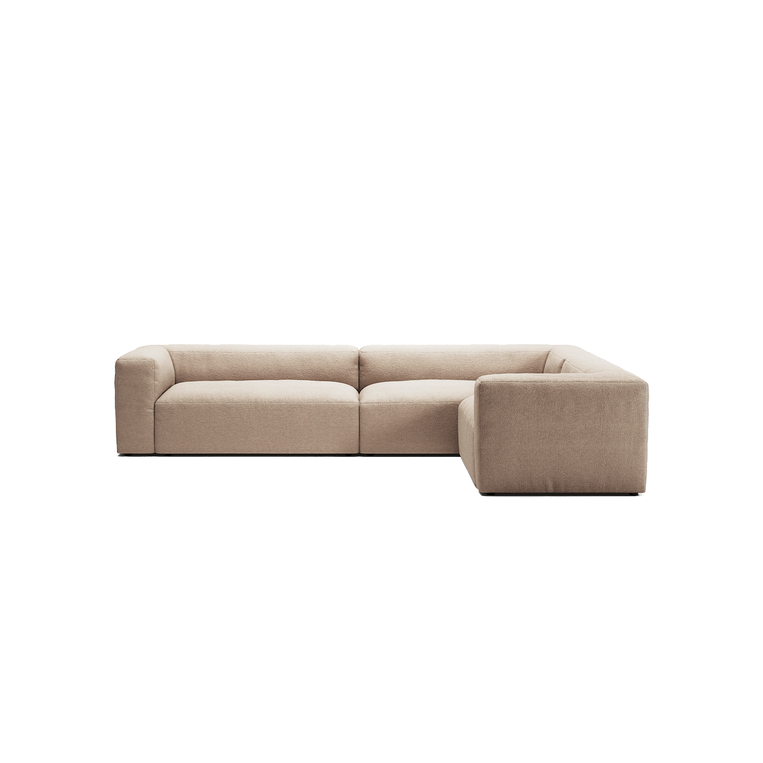 MONOLITH - 5 Seat Corner - Right - Glint Bouclé Chalk Pink