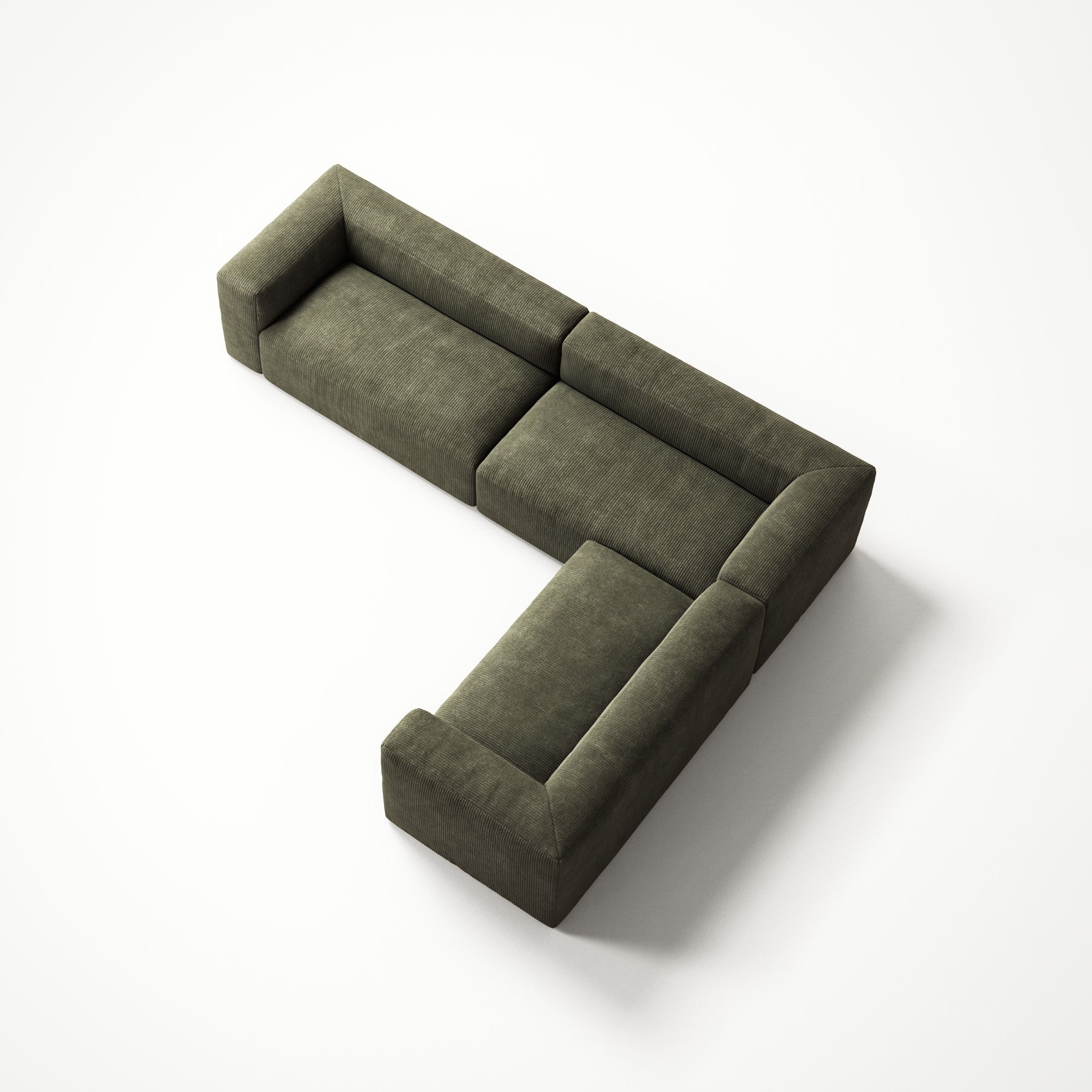 MONOLITH - 5 Seat Corner - Right - Bold Corduroy Moss Green