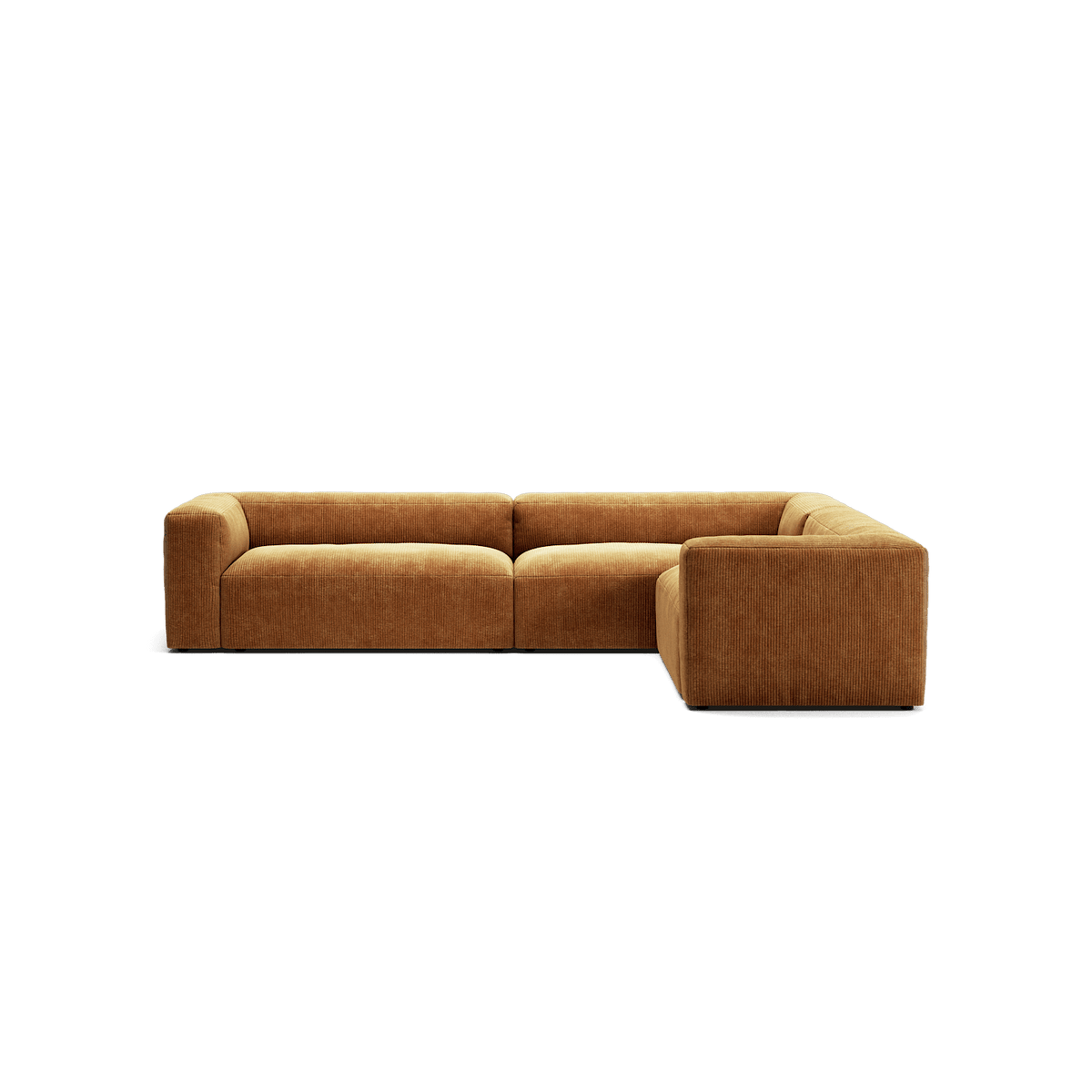 MONOLITH - 5 Seat Corner - Right - Bold Corduroy Burnt Orange