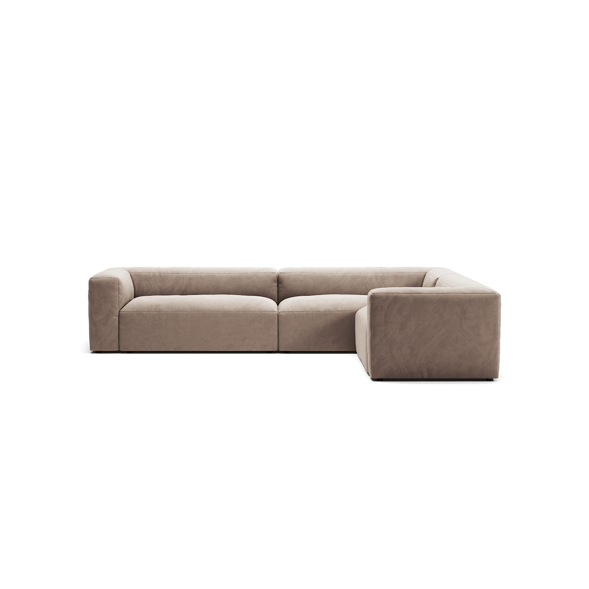MONOLITH - 5 Seat Corner - Right - Soft Matte Velvet Warm Beige