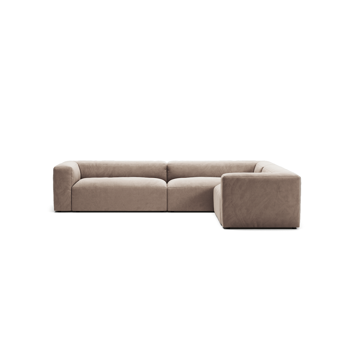 MONOLITH - 5 Seat Corner - Right - Soft Matte Velvet Warm Beige