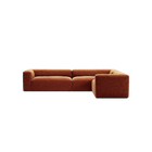 MONOLITH - 5 Seat Corner - Right - Soft Matte Velvet Rust Orange