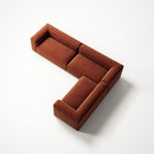 MONOLITH - 5 Seat Corner - Right - Soft Matte Velvet Rust Orange