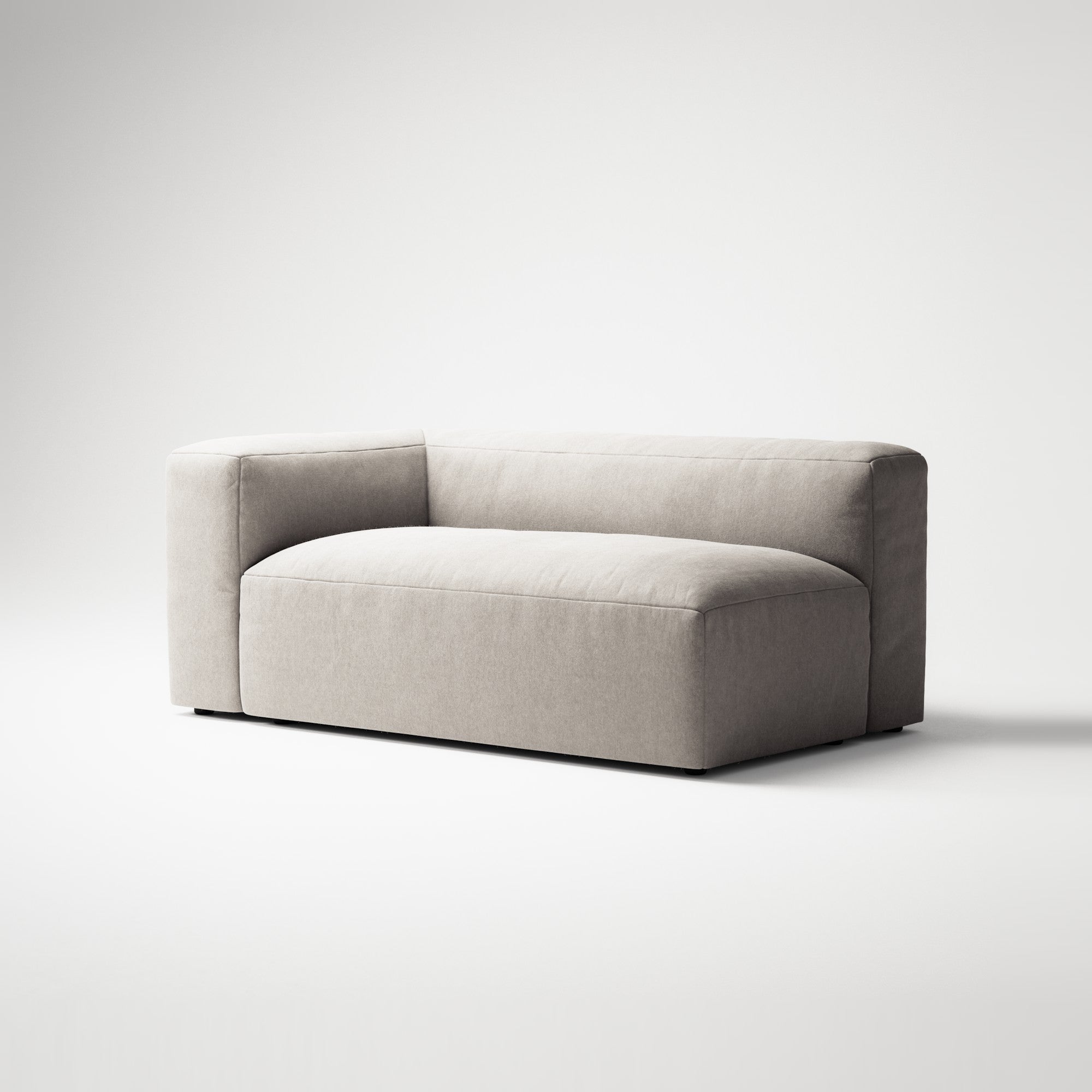 MONOLITH - 2 Seat - Left - Micro Chenille Grey Cream