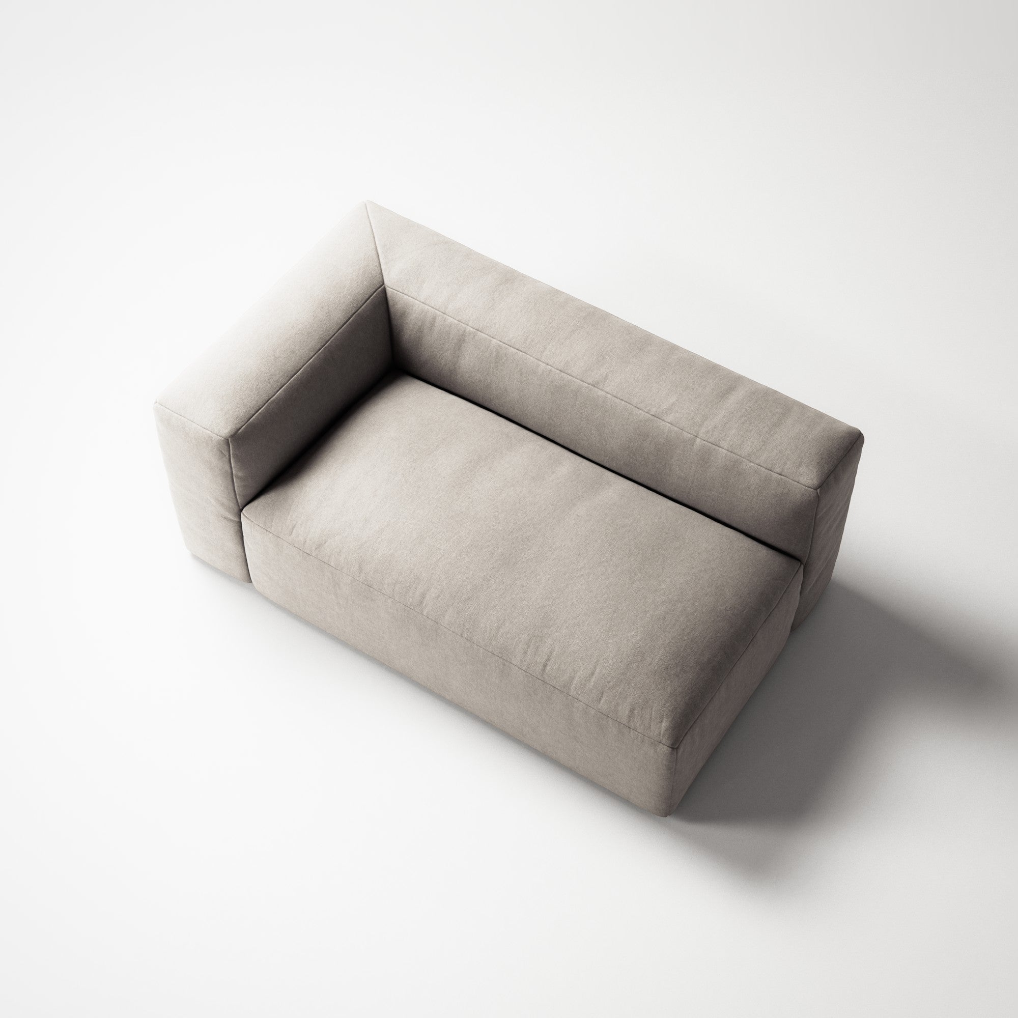 MONOLITH - 2 Seat - Left - Micro Chenille Grey Cream