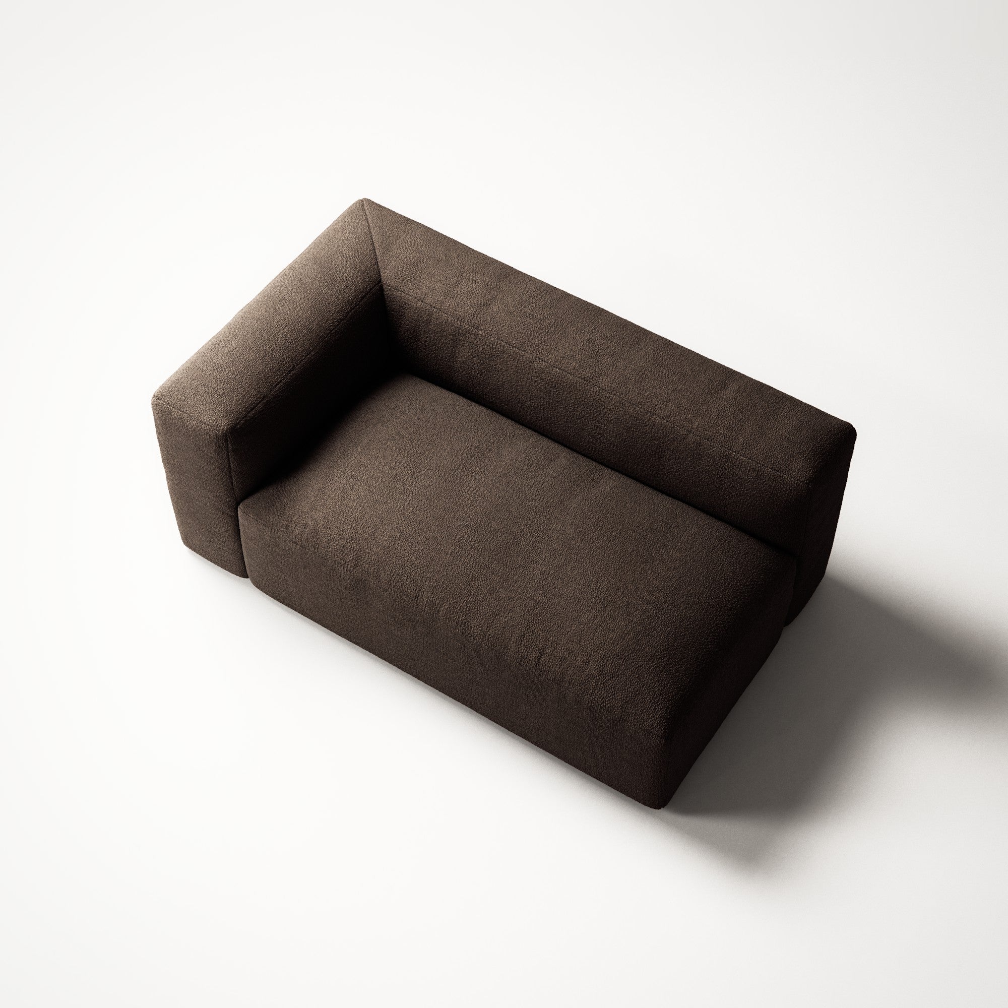 MONOLITH - 2 Seat - Left - Glint Bouclé Dark Brown