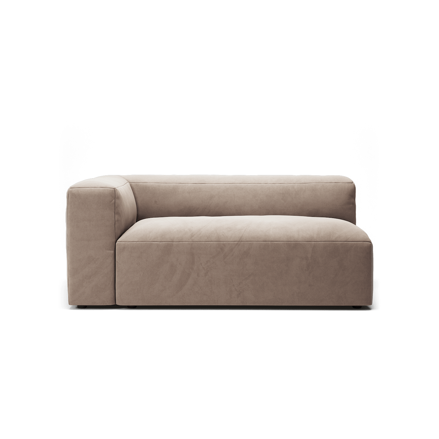 MONOLITH - 2 Seat - Left - Soft Matte Velvet Warm Beige