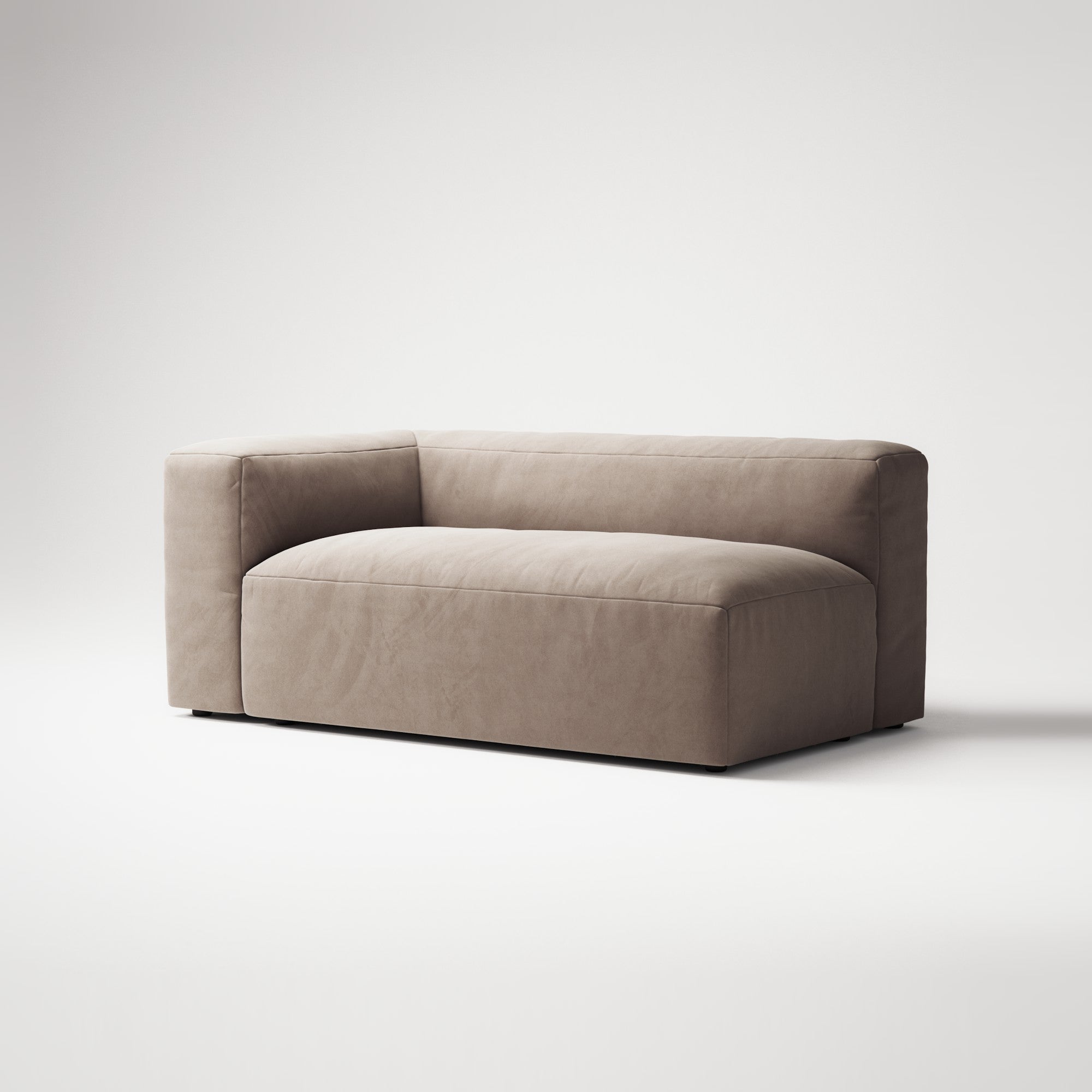 MONOLITH - 2 Seat - Left - Soft Matte Velvet Warm Beige