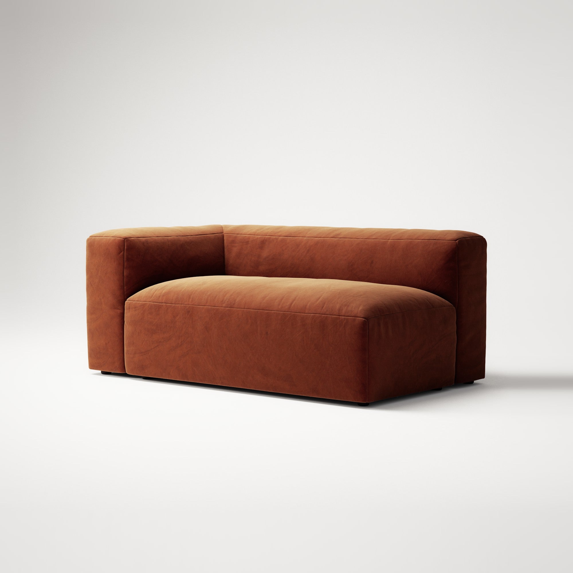 MONOLITH - 2 Seat - Left - Soft Matte Velvet Rust Orange