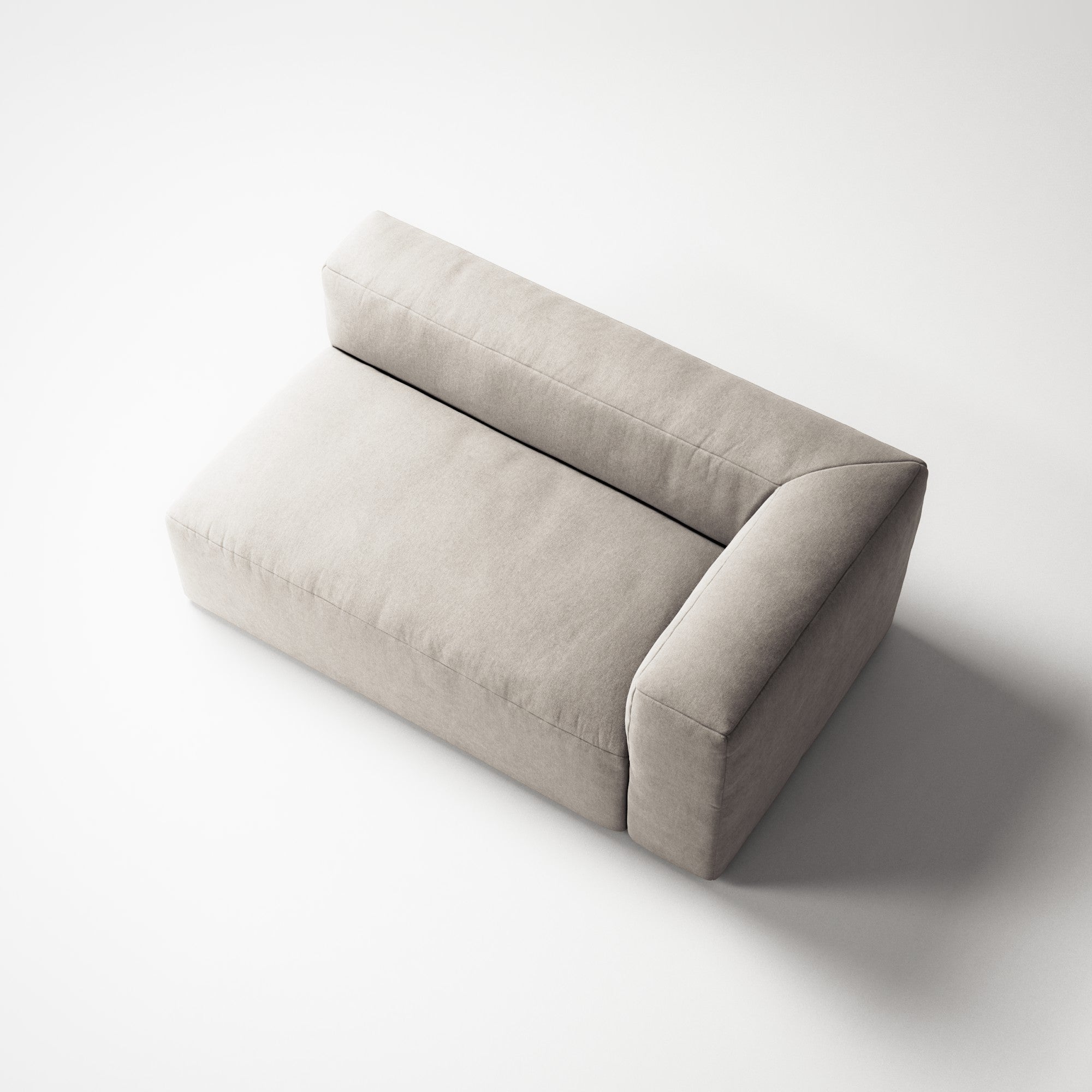 MONOLITH - 2 Seat - Right - Micro Chenille Grey Cream