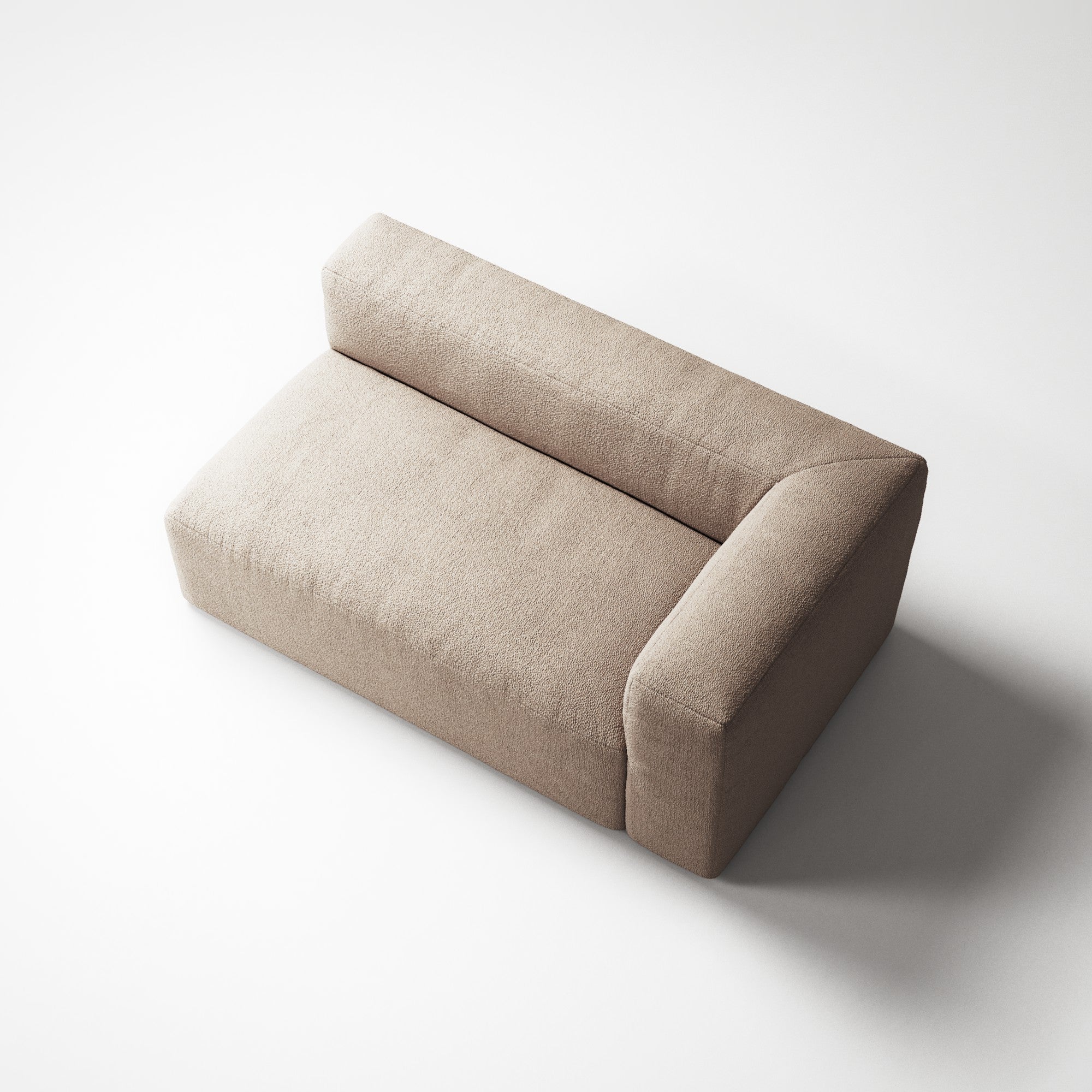 MONOLITH - 2 Seat - Right - Glint Bouclé Chalk Pink