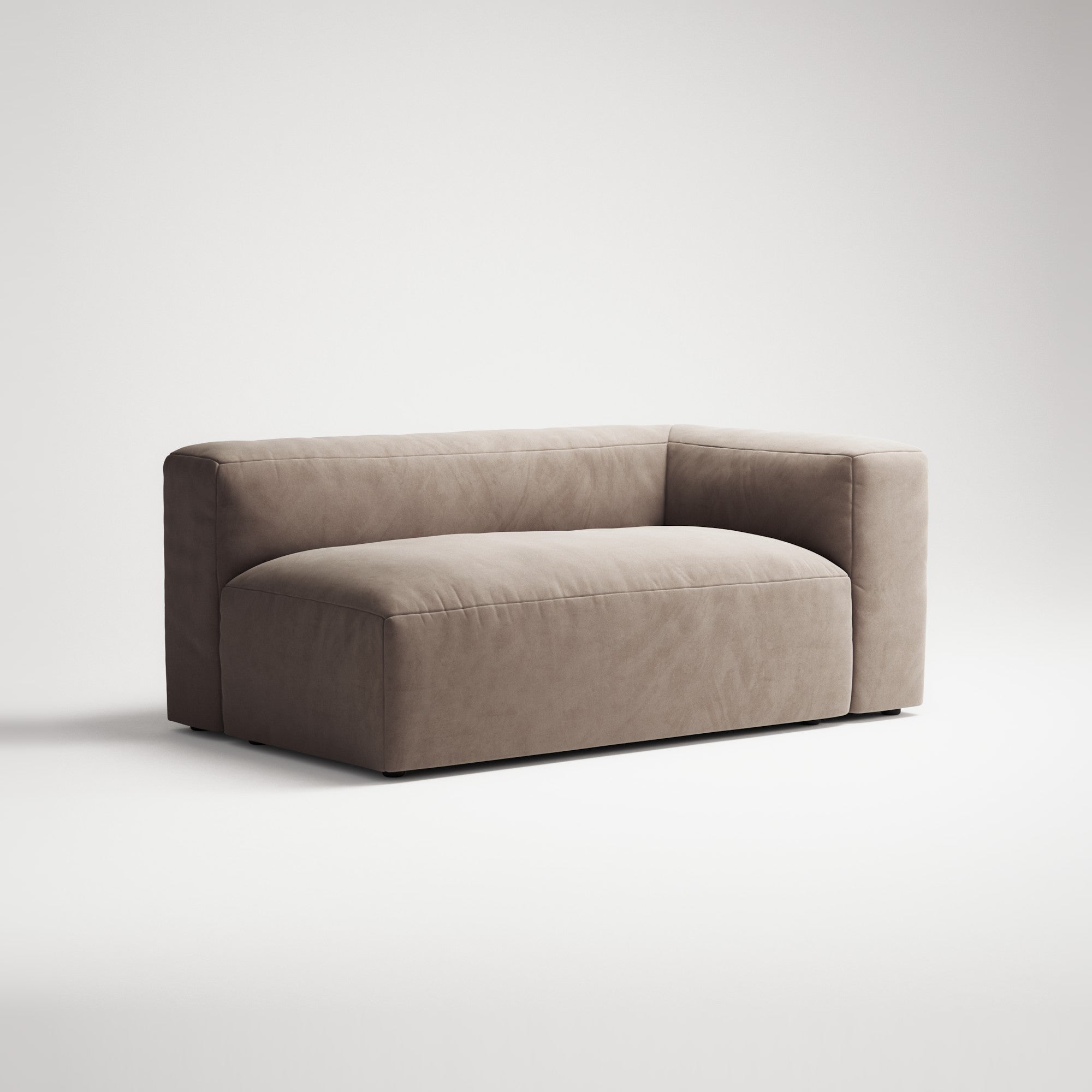 MONOLITH - 2 Seat - Right - Soft Matte Velvet Warm Beige