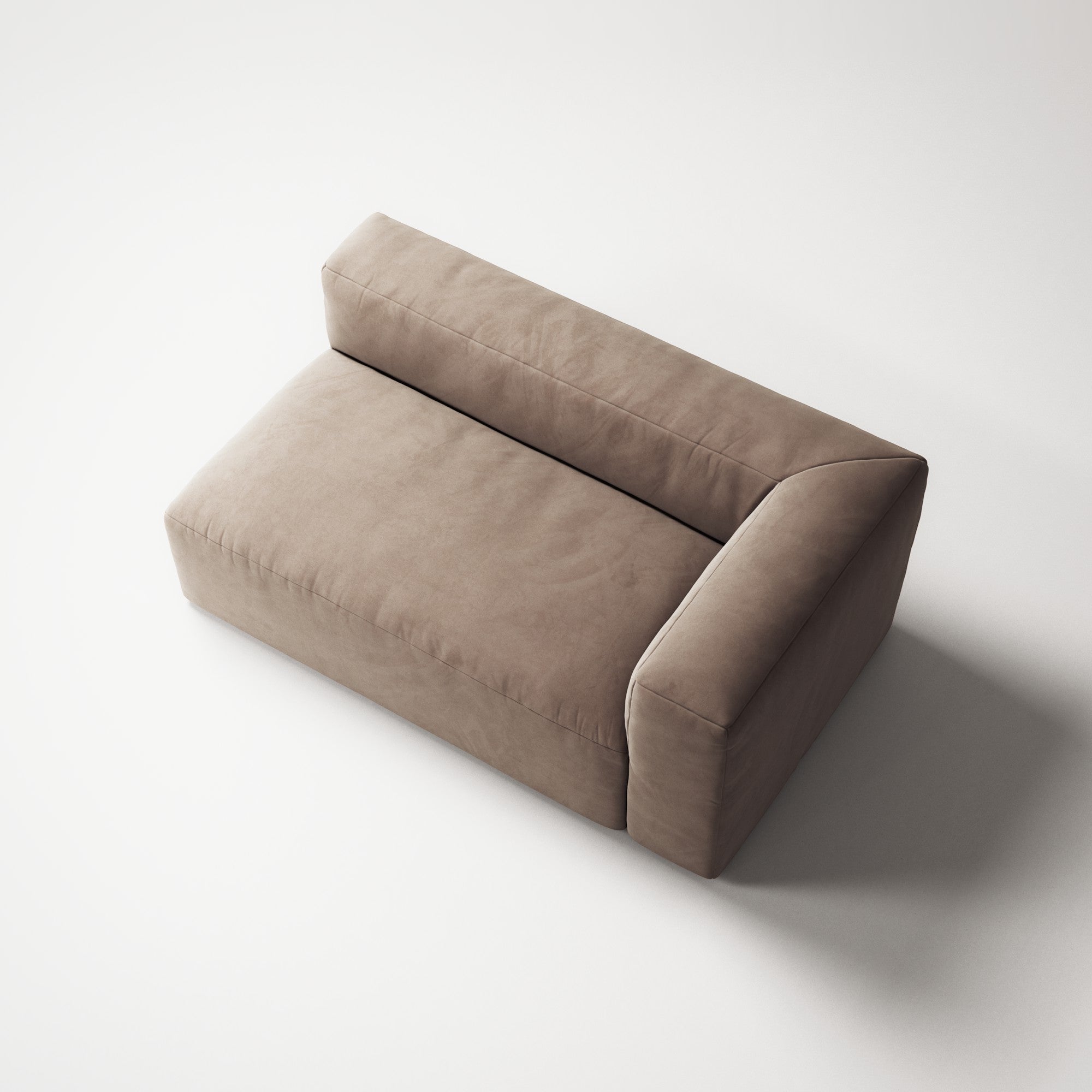 MONOLITH - 2 Seat - Right - Soft Matte Velvet Warm Beige