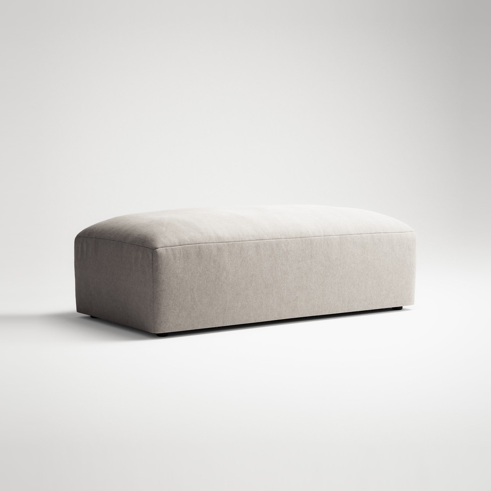 MONOLITH - Pouf - Micro Chenille Grey Cream