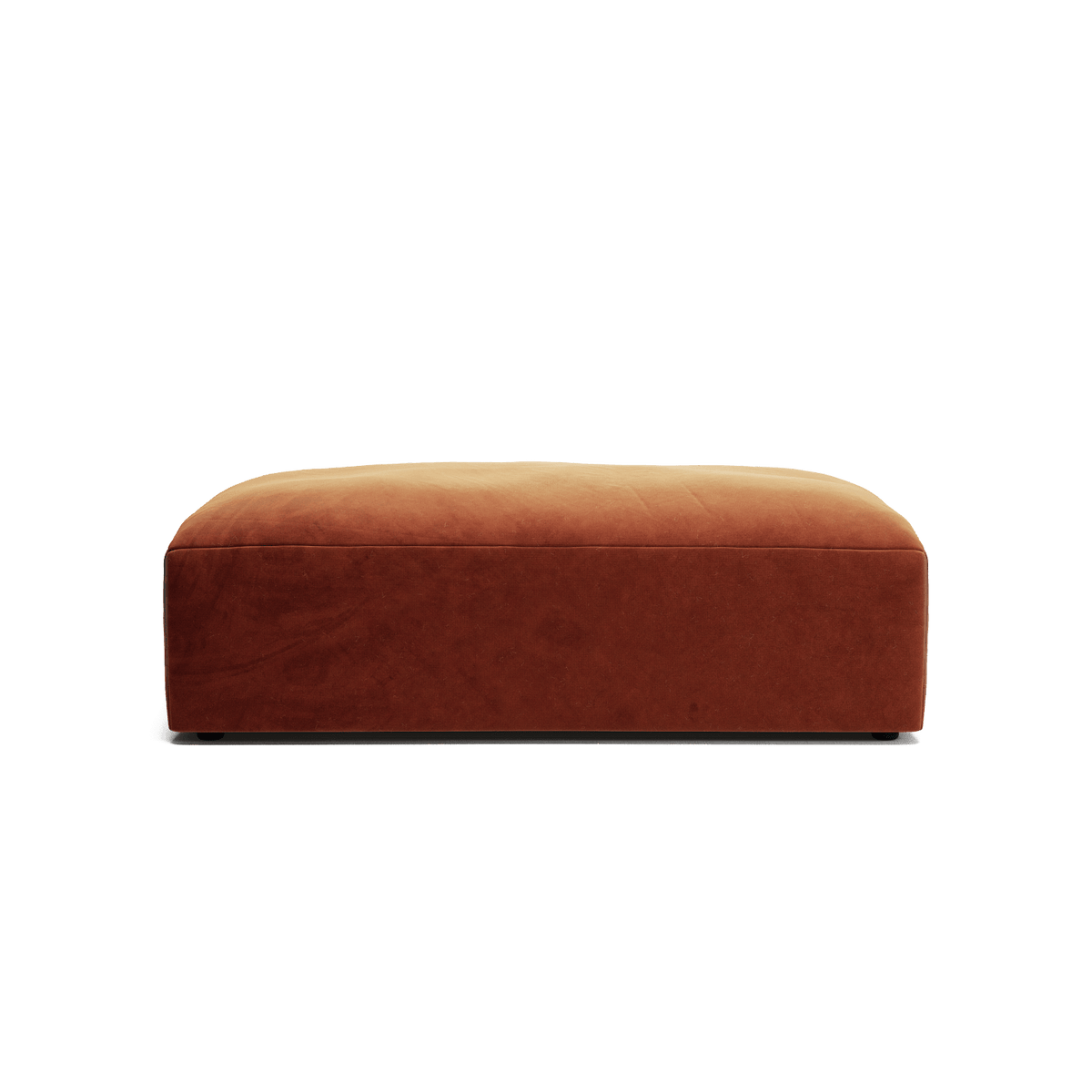 MONOLITH - Pouf - Soft Matte Velvet Rust Orange