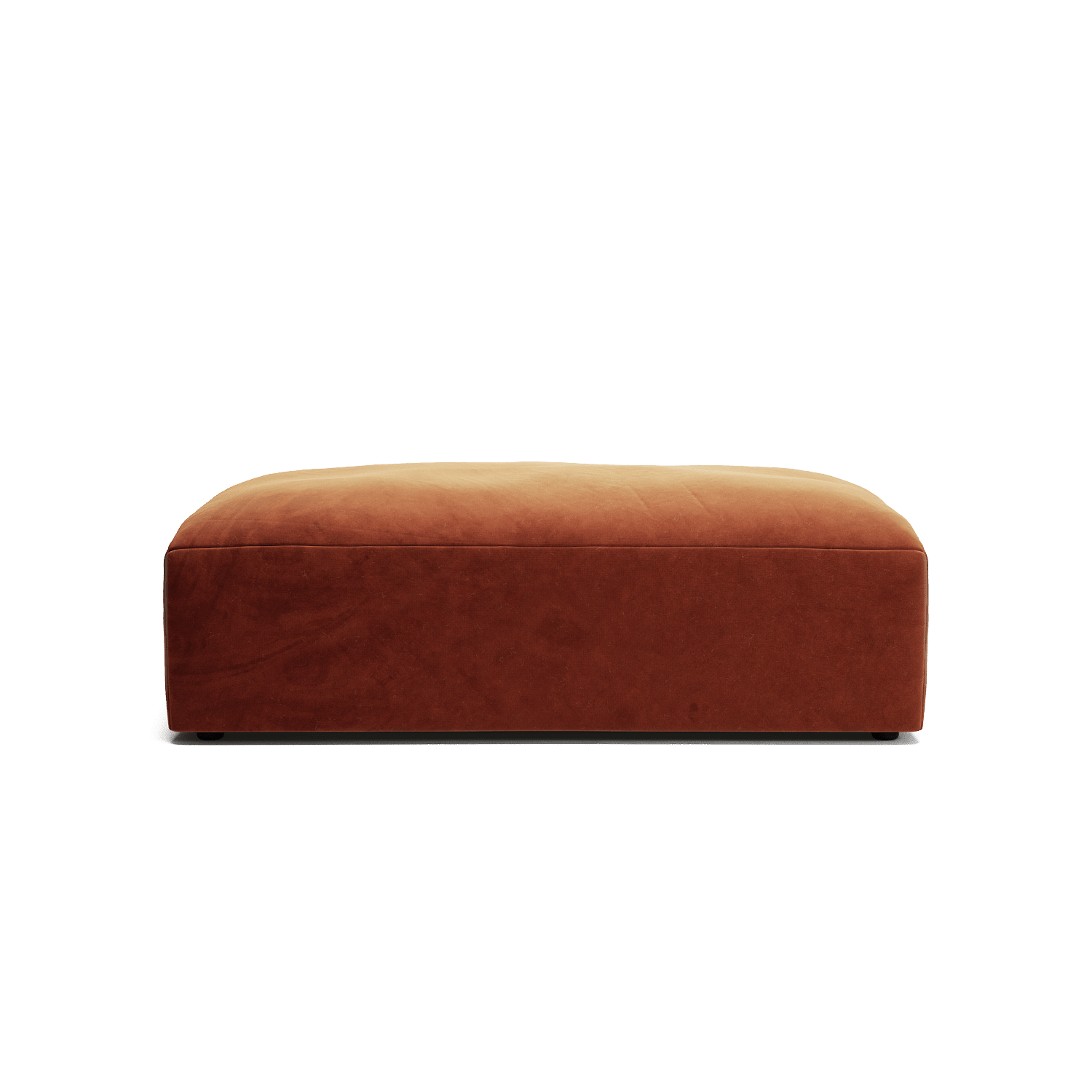 MONOLITH - Pouf - Soft Matte Velvet Rust Orange