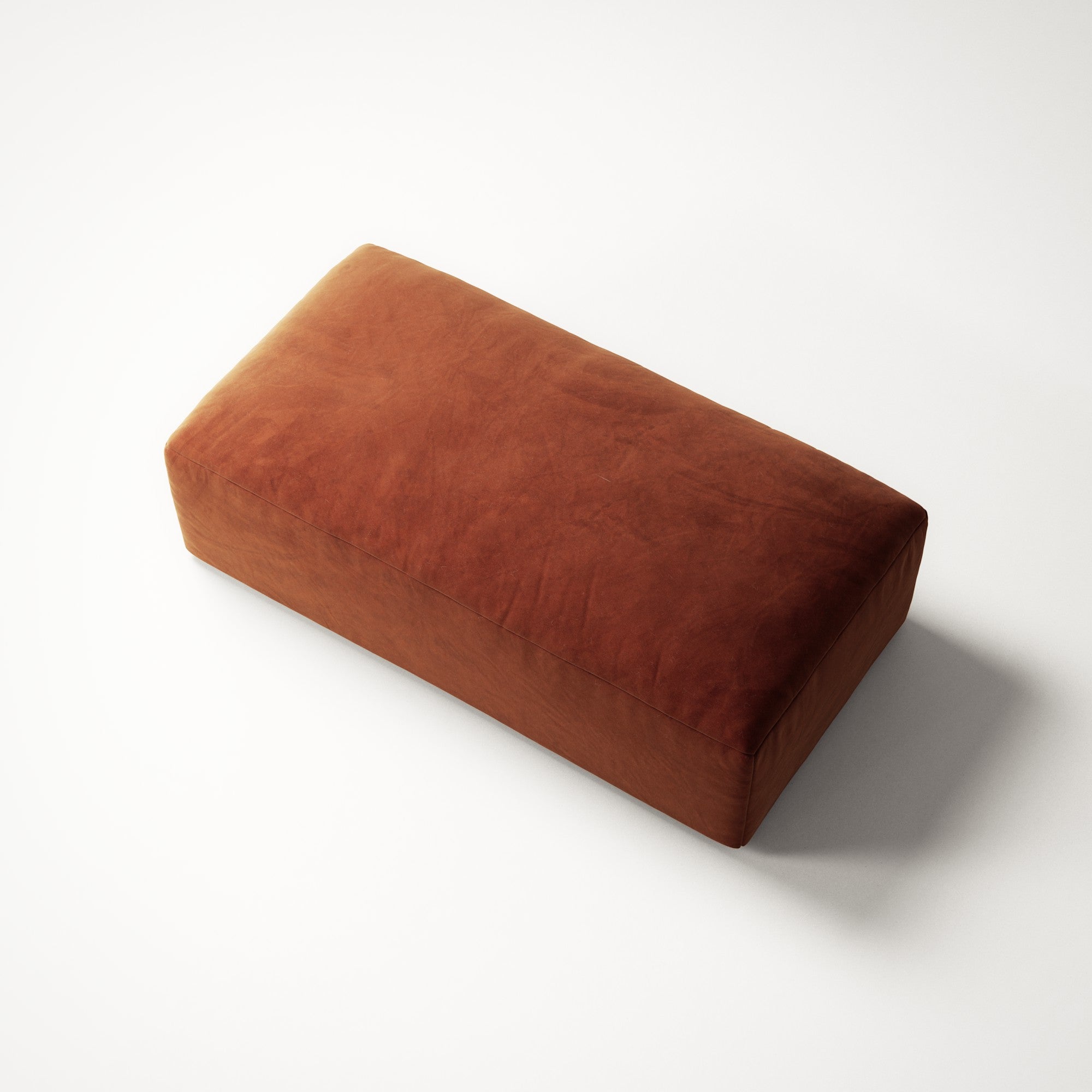 MONOLITH - Pouf - Soft Matte Velvet Rust Orange